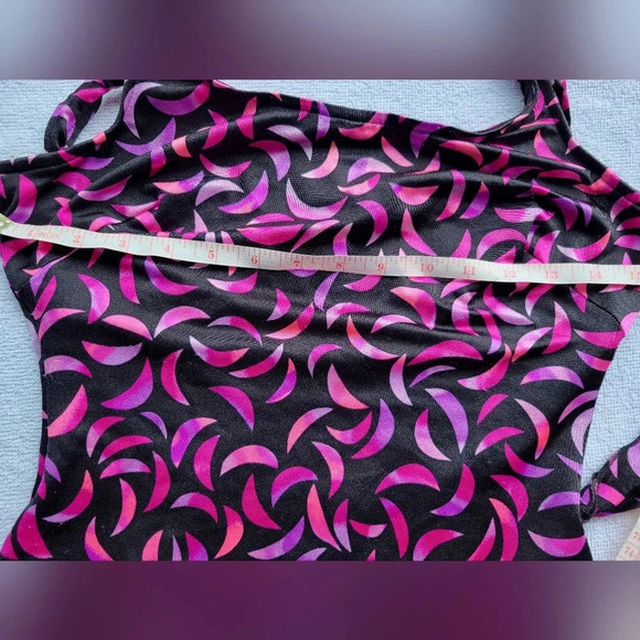 Vintage Bathing Suit possibly Maxine  of Hollywood Swimsuit pink black one piece - Picture 8 of 12